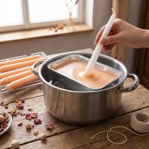 Artikel Kerzentauchwachs Peach 1 kg - Wachsmantel für Dekorationen