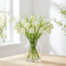Artikel Schachbrettblume Fritillaria künstlich Weiss-Grün 40cm 12er Bund