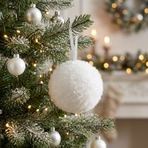 Artikel Schneeball Dekohänger 7,5 cm Weiss aus Kunststoff