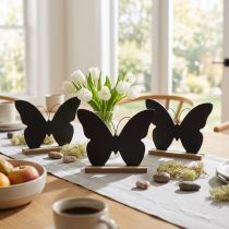Artikel Holz Schmetterling Deko Schwarz Natur 15 cm – 6er Set