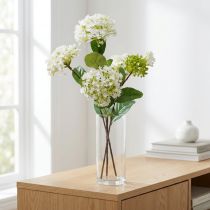 Artikel Künstliche Schneeballblume Weiss 64cm Kunststoffstiel