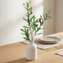 Artikel Olivenzweig künstlich 45cm Grün Weinrot Gelb aus Kunststoff