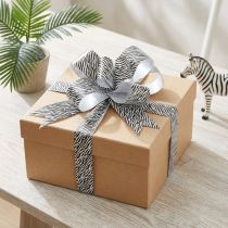 Artikel Dekoband Schwarz-Weiss Kräuselband Zebra-Muster 10mm x 100m Polyester Geschenkband