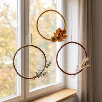 Artikel Dekoring Jute Umwicklung, Set mit 9 Stück, Ø 20 cm, Gelb, Ocker, Braun