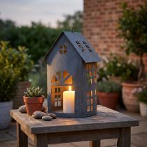 Artikel Vogelhaus aus Metall in Grau Antikoptik 30x15 cm für Garten und Dekoration