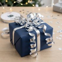 Artikel Kräuselband Polypropylen glänzend Silber 19mm x 100m Geschenk- und Dekorationsband