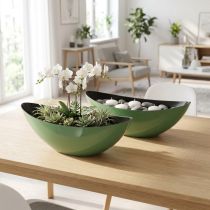Artikel Grüne Halbmond-Schale aus Kunststoff, 39 cm – Moderne Dekoschale für vielseitige Anwendungen, 2 Stück