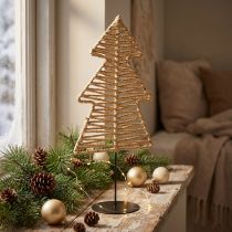 Artikel Deko-Tannenbaum Metall mit Raffia Natur Schwarz 21x11,5x45cm