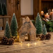 Artikel Holzhaus Mango-Holz Dekohaus mit Glitzer 10 cm Natur-Gold