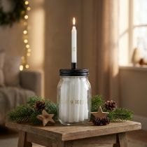 Artikel Kerzenhalter aus Glas mit 24 Adventskalender-Kerzen 14,5 cm