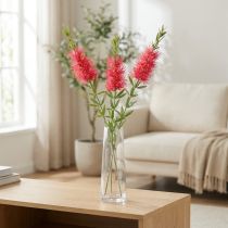 Artikel Künstliche Blumen Karminrot Zylinderputzer 70 cm 3er-Set für Dekoration