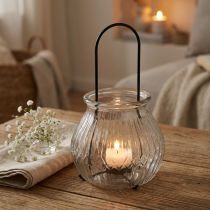 Artikel Windlicht Teelichthalter Glas Schwarz Ø14,5 cm