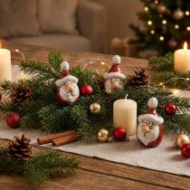 Artikel Keramik Weihnachtsmann Figuren Set, Rot, 7 cm, 6 Stück – Weihnachtsdekoration für Zuhause