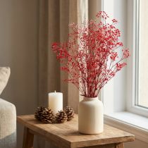 Artikel Schleierkraut Trockenblumen Rot, 50cm, 55g – Dekoration für Innenräume und Kreativprojekte