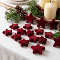 Artikel Weihnachtsdekoration Sterne Kunststoff Bordeaux Beflockt 4–5 cm 40 Stück