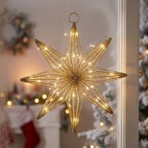 Artikel LED Stern aus Draht mit 20 warmweissen LEDs und Timer, 22 cm, Indoor