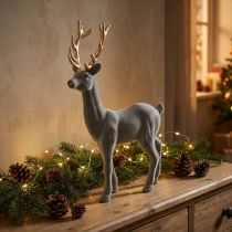 Artikel Deko Hirsch Dekofigur Deko-Rentier Beflockt Grau H37cm