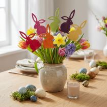 Artikel Osterhase Blumenstecker Holz 30,5cm 18 Stück 6 Farben Ostern