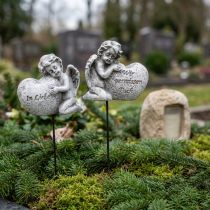 Artikel Dekostecker Engel mit Herz und Spruch für Grabschmuck 5 cm, 6er-Set