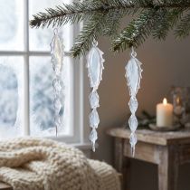 Artikel Deko Eiszapfen aus Kunststoff zum Hängen 26,5 cm Transparent Weiss 4er-Set