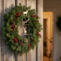Artikel Weihnachts-Hängedeko Hirschleiter Metall Gold Vintage 42,5×7×4cm