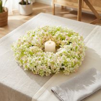 Artikel Künstlicher Blumenkranz Mini Ø12cm, Weiss Rosa, 6er Set