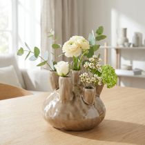 Artikel Maritime Vase aus Keramik, Korallenform, Braun, Ø 14,5 cm, H 14 cm