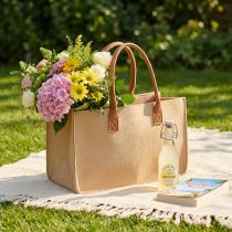 Artikel Filztasche in Bastoptik 50cm x 25cm x 25cm in Natur und Braun