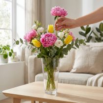 Artikel Glasvase konisch transparent Ø10cm H20cm Blumenvase