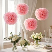 Artikel Pompom Papier Hellrosa Ø30cm Set 5 Stück
