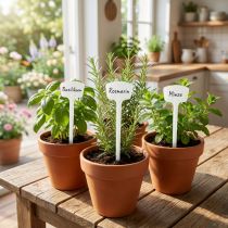 Artikel Pflanzensteckschild Kunststoff Weiss 36cm 10er-Set