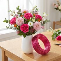 Artikel Aluminiumdraht Ø 2 mm Pink 60 m 500 g für Bastel- und Dekorationsarbeiten