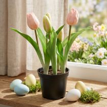 Artikel Tulpe Rosa Grün im Topf künstliche Dekopflanze H23cm