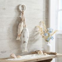 Artikel Fische aus Mangoholz zum Hängen 19,5/15,5/10 cm Weiss Natur