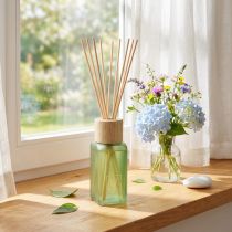 Artikel Raumduft-Diffuser Glas 100ml Grün mit Holzverschluss für Sommerfrische