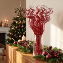 Artikel Dekorative Ting Ting Curly Zweige aus Peddigrohr 60 cm Rot 40 Stück