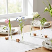 Artikel Glasvasen mit Korkdeckel Reagenzglasform Ø4xH12cm Set 6 Stück klar
