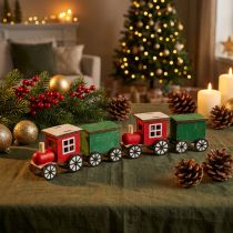 Artikel Weihnachtszug Deko-Lokomotiven Holz 7,5 cm Rot Grün 4-teilig