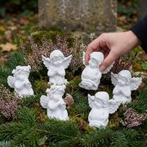 Artikel Dekofigur Engel mit Herz, Weiss, Polyresin, 5 cm, 6er-Set