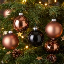 Artikel Weihnachtskugeln aus Glas Silber und Apricot Ø 6 cm 24 Stück