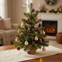 Artikel Weihnachtskugeln Glas Mini Berry Beige Rosa Ø3cm 22 St