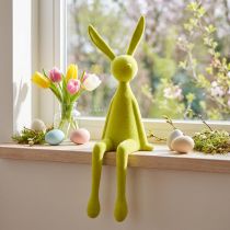 Artikel Kantenhocker Osterhase aus Kunststoff beflockt Gelbgrün 56cm sitzend