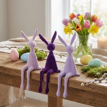 Artikel Kantenhocker Hase beflockt 36 cm Lila Flieder 3er-Set Osterdeko