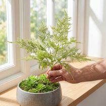 Artikel Künstliche Farnpflanze mit Beflockung in Grün 45 cm