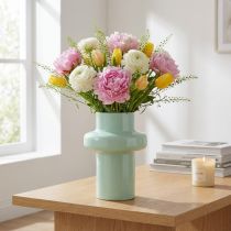 Artikel Metallvase Mintgrün Ø16,5cm H23,5cm – Dekoration für Innen und Aussen