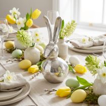 Artikel Deko-Hase aus Metall in Silber Ø12cm H25cm – Osterdekoration