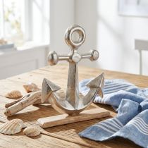 Artikel Deko-Anker aus Metall und Holz in Silber Natur 25,5x5,5x31 cm