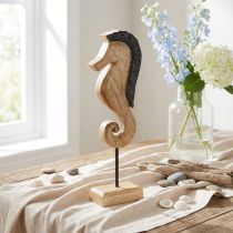 Artikel Seepferdchen Deko Mangoholz mit Perlen 28 cm
