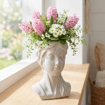 Artikel Pflanztopf Frauenbüste aus Steinguss 20cm Weiss Antik-Optik