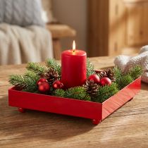 Artikel Deko-Tablett quadratisch Metall 15×15 cm Rot, 2 Stück
